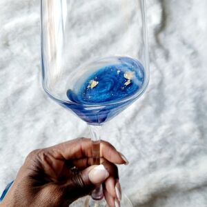 Glam Wine Glass- Dark Blue